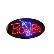 HIDLY LED Boba Tea Open Light Sign Super Bright Electric Advertising Display Board for Juice Bar Bubble Tea Smoothie Coffee Cafe Business Shop Store Window Bedroom Decor 27 x 15 inches