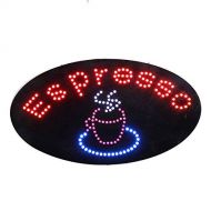 HIDLY LED Coffee Cafe Espresso Open Light Sign Super Bright Electric Advertising Display Board for Business Shop Store Window Bedroom (27 x 15 inches)