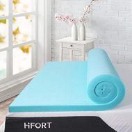 HIFORT Memory Foam Topper Twin 2 Inch, Ventilated Gel Mattress Pad Single Bed Topper