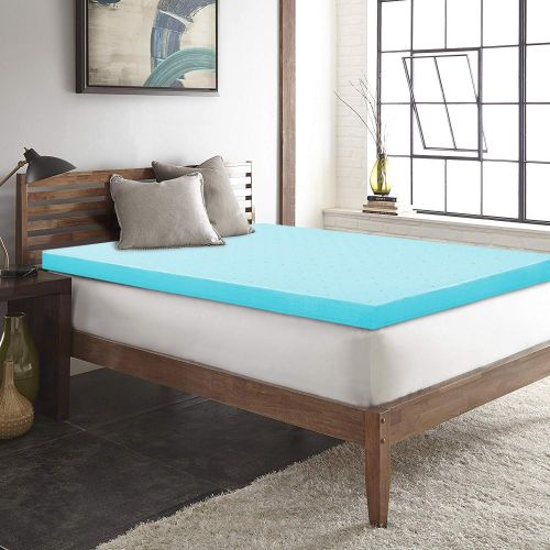  HIFORT Memory Foam Topper Twin 2 Inch, Ventilated Gel Mattress Pad Single Bed Topper