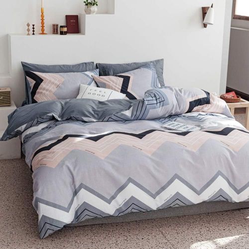  HIGHBUY 100% Natural Washed Cotton Duvet Cover Set Queen Geometric Plaid Pattern Luxury Soft Full Bedding Sets with Zipper Closure 3 Piece Green White Grid Reversible Comforter Cov