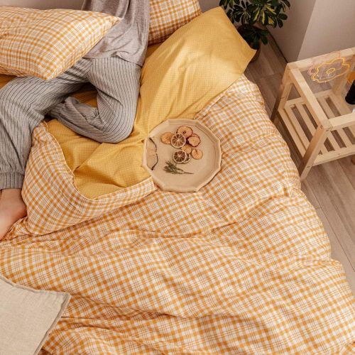  HIGHBUY Luxury Plaid Pattern Flannel Bedding Duvet Cover Set King Soft Cotton Red Grid Printed Comforter Cover King for Boys Men Reversible Modern Checkered Bedding Sets, Lightweig