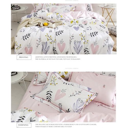  HIGHBUY Lightweight Printed Bedding Duvet Cover Set Full Peach Pink Dark Grey Premium Cotton 3-Pieces Reversible Comforter Quilt Covers Children Soft Cotton Kids Bedding Set Queen,