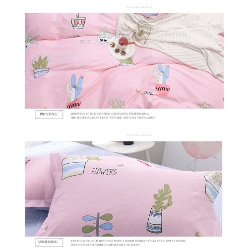  HIGHBUY 3 Piece Kids Duvet Cover Set Full Soft Cotton Animal Printed Bedding Duvet Cover for Children Girls Rabbit Elephant Pattern Comforter Cover Modern Boys Bedding Set Queen, f