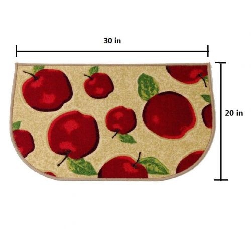  HIGOGOGO Red Apple Kitchen Area Rugs Mats, D-Ring Non-Slip Rubber Backing Floor Rug and Carpet Kitchen Room Decor, Machine Washable Bathroom Rugs Doormat Foot Pads, 20x30