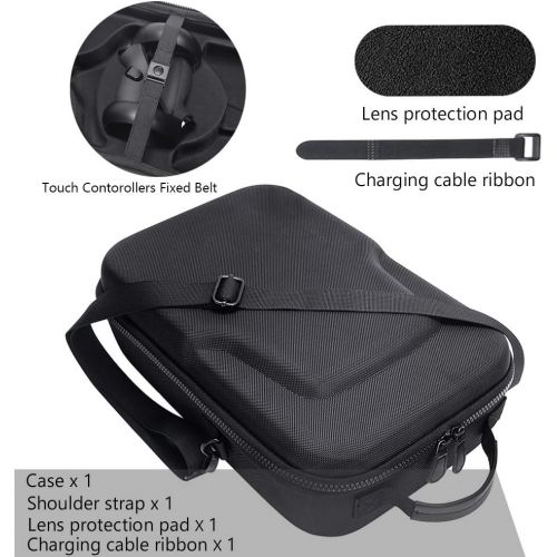  [아마존베스트]HIJIAO Hard Travel Case for Oculus Quest VR Gaming Headset and Controllers Accessories Waterproof Shockproof Carring case (Black)