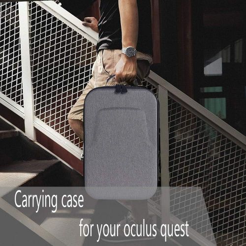  [아마존베스트]HIJIAO Hard Travel Case for Oculus Quest VR Gaming Headset and Controllers Accessories Waterproof Shockproof Carring case (Gray)