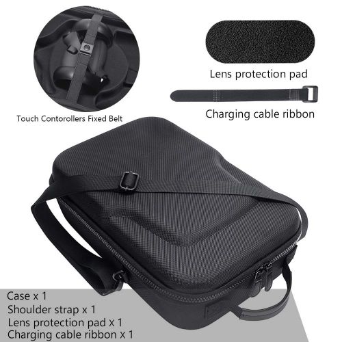  HIJIAO Hard Travel Case for Oculus Quest VR Gaming Headset and Controllers Accessories Waterproof Shockproof Carring case (Black)