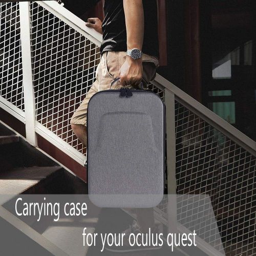  HIJIAO Hard Travel Case for Oculus Quest VR Gaming Headset and Controllers Accessories Waterproof Shockproof Carring case (Gray)