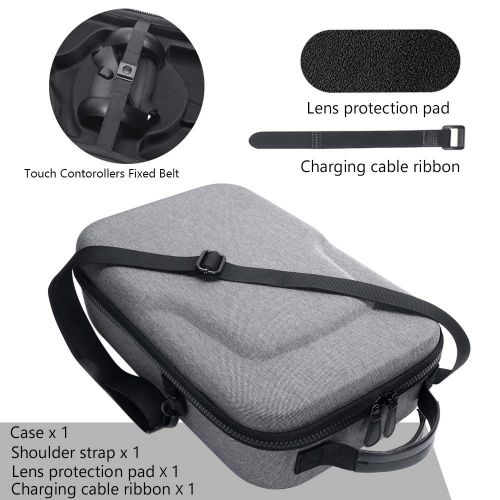  HIJIAO Hard Travel Case for Oculus Quest VR Gaming Headset and Controllers Accessories Waterproof Shockproof Carring case (Gray)