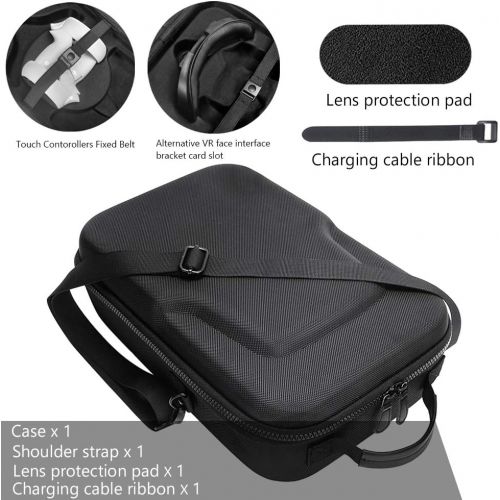  [아마존베스트]HIJIAO Hard Travel Case for Oculus Quest 2 & Quest VR Gaming Headset and Controllers Accessories Waterproof Shockproof Carring case (Black)