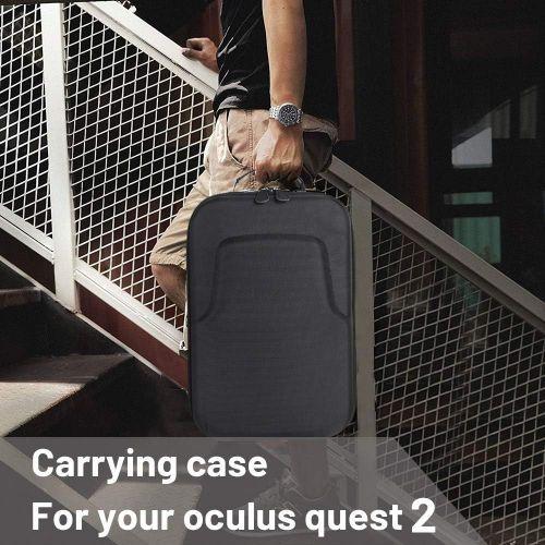  [아마존베스트]HIJIAO Hard Travel Case for Oculus Quest 2 & Quest VR Gaming Headset and Controllers Accessories Waterproof Shockproof Carring case (Black)