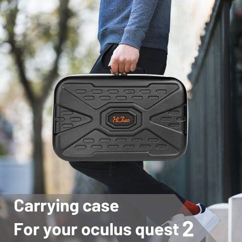  [아마존베스트]HIJIAO Hard Case for Oculus Quest 2 and Oculus Quest and Controllers Accessories Waterproof Durable Enough Carring Case (Black New)