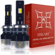 [아마존핫딜][아마존 핫딜] HIKARI LED Headlight Bulbs Conversion Kit-H7, 2019 New Gen of HIKARI, Adjustable Beam, 9600lm 6K Cool White