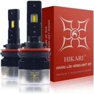 [아마존 핫딜] HIKARI LED Headlight Bulbs Conversion Kit- H11(H8, H9), 2019 New Gen of HIKARI, Adjustable Beam, 9600lm 6K Cool White