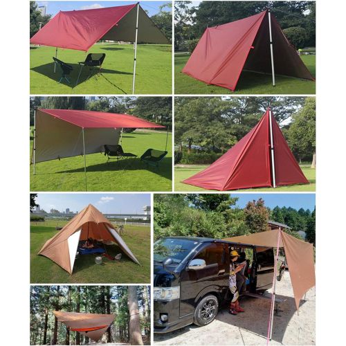  HIKEMAN Waterproof Camping Tent Tarp Hammock Rain Fly - 118”x125”/177”x216”,Lightweight UV Protection Sun Shade Canopy,Multifunctional Footprint for Hiking,Backpacking (Green 9.8X 10ft)