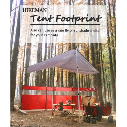  Hikeman Hexagonal Tent Footprint,1-4 Person Ultralight Waterproof Tent Tarp Ground Sheet Mat with 6 Tent Stakes for Camping Hiking Picnic Backpacking (Gray 10 X 8.8)