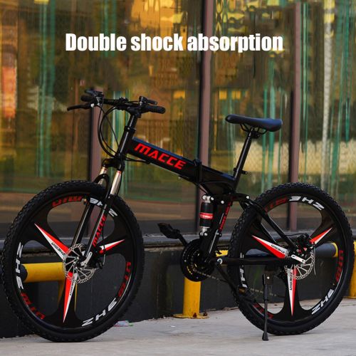 HIKING BK 21 Speed Folding Mountain Bike Bicycle 24-inch Male and Female Students Shift Double Shock Absorber Adult Commuter Foldable Bike Dual Disc Brakes