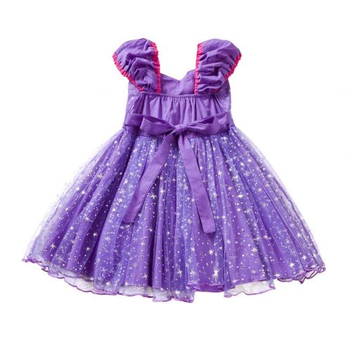  HILEELANG Princess Elsa Bell Snow Sophia Dress Up Girl Halloween Costume Christmas Birthday Party Cosplay Dress