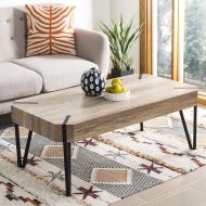 HILLENBRAND Safavieh COF7003A Home Collection Liann Multi Brown Rustic Midcentury Wood Top Coffee Table,