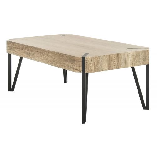  HILLENBRAND Safavieh COF7003A Home Collection Liann Multi Brown Rustic Midcentury Wood Top Coffee Table,