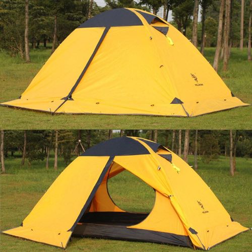  HILLMAN 3-4 Season 2 3 Person Lightweight Backpacking Tent Windproof Camping Tent Awning Family Tent Two Doors Double Layer with Aluminum rods for Outdoor Camping Family Beach Hunting Hiki