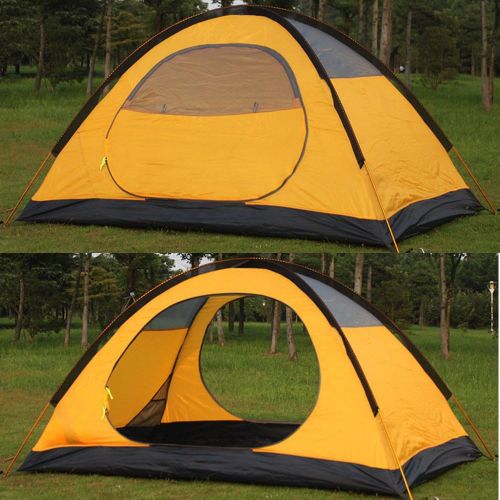  HILLMAN 3-4 Season 2 3 Person Lightweight Backpacking Tent Windproof Camping Tent Awning Family Tent Two Doors Double Layer with Aluminum rods for Outdoor Camping Family Beach Hunting Hiki