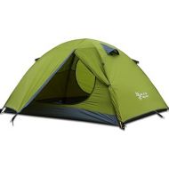 HILLMAN 3-4 Season 2 3 Person Lightweight Backpacking Tent Windproof Camping Tent Awning Family Tent Two Doors Double Layer for Outdoor Camping Family Beach Hunting Hiking Travel (Green-2