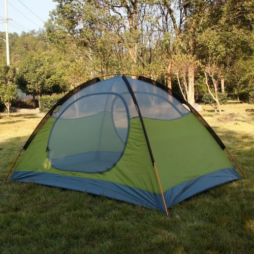  HILLMAN 3-4 Season 2 3 Person Lightweight Backpacking Tent Windproof Camping Tent Awning Family Tent Two Doors Double Layer for Outdoor Camping Family Beach Hunting Hiking Travel (Green-2