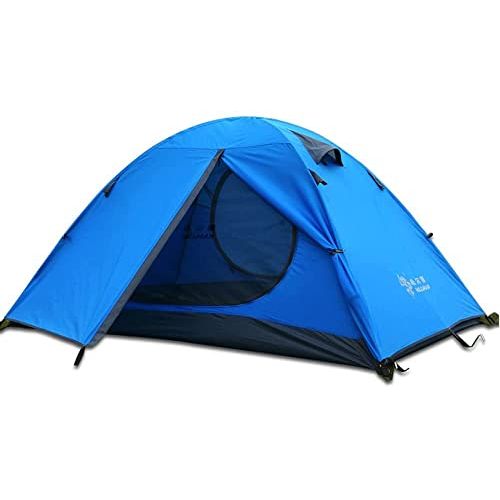  HILLMAN 3-4 Season 2 3 Person Lightweight Backpacking Tent Windproof Camping Tent Awning Family Tent Two Doors Double Layer for Outdoor Camping Family Beach Hunting Hiking Travel (Blue-3 M