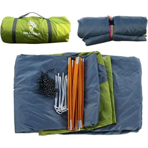  [아마존베스트]HILLMAN 3-4 Season 2 3 Person Lightweight Backpacking Tent Windproof Camping Tent Awning Family Tent Two Doors Double Layer with Aluminum rods for Outdoor Camping Family Beach Hunting Hiki