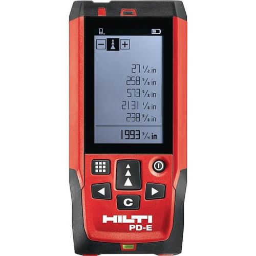  Hilti 2062051 PD-E Laser (1 mW, 635 nm, Class 2, Class II )Range Meter with Soft Case