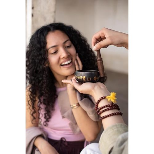  Tibetan Singing Bowl Set Bronze - Master Healing Grade - Authentic Handcrafted Sound Bowl by Himalayan Bazaar