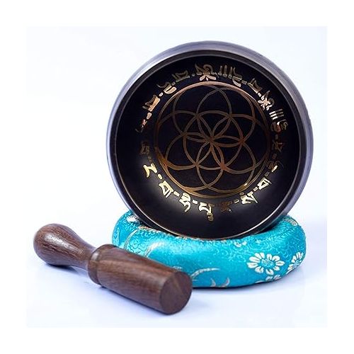  Tibetan Singing Bowl Set Bronze - Master Healing Grade - Authentic Handcrafted Sound Bowl by Himalayan Bazaar