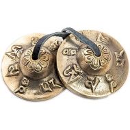 Tingsha Cymbals Bells - Easy To Play - Meditation Mindfulness Chime For Chakra Healing Spiritual Dharma Gifts Handcrafted Tibetan By Himalayan Bazaar (Ohm Mani)