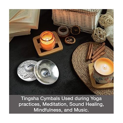  Himalayan Bazaar Tingsha Cymbals Bells - Easy To Play - Meditation Mindfulness Bronze Chime For Chakra Healing Sound Bath Spiritual Gifts Handcrafted Tibetan