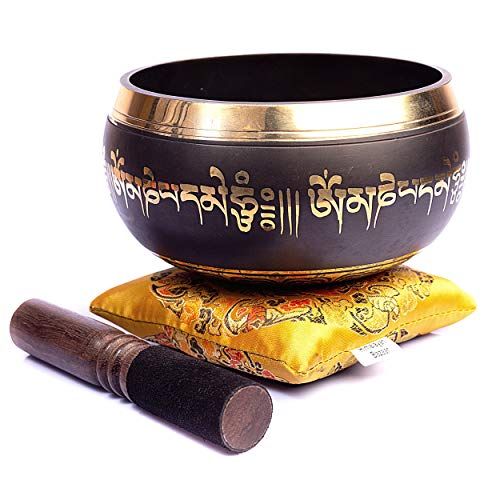  Tibetan Singing Bowl Set - Healing Sound Handmade Antique with Cushion and Mallet For Mindfulness Meditation By Himalayan Bazaar명상종 싱잉볼