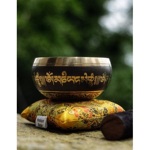  Tibetan Singing Bowl Set - Healing Sound Handmade Antique with Cushion and Mallet For Mindfulness Meditation By Himalayan Bazaar명상종 싱잉볼