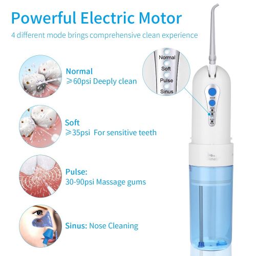  HIMALY Cordless Water Flosser Oral Irrigator - Portable Rechargeable Professional Dental Water...