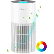 HIMOX HEPA Air Purifier for Home Large Room, Remove 99.97% of COVID Viruses Bacteria, Pollen Dust Mold, Super Quiet 20dB Air Purifier for Smoke Allergies Pets Odor with LED Mood Li
