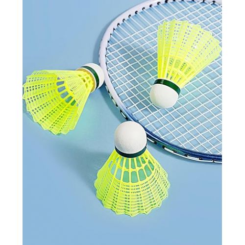  HIRALIY 24 Pack Nylon Badminton Shuttlecocks Birdies, Nylon Feather Shuttlecocks for Badminton with Stable & Durable, Ideal Hitting Practice for Youth Players Indoor and Outdoor