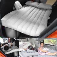 HIRALIY FLY5D Inflatable Car Mobile Cushion Seat Sleep Rest Mattress Air Bed Outdoor Sofa Mat Car Air Mattress Travel Bed Gray with Gear