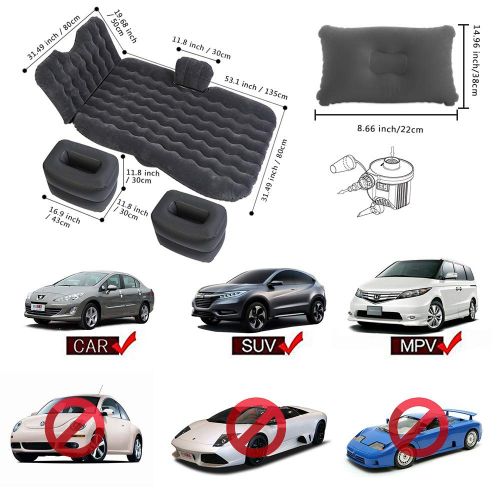  HIRALIY Premium Quality Car Travel Back Seat Inflatable Air Mattress 2 Air Pillows,2 Air Piers,1 Travel Neck Pillow,Mattress and Piers can be Separated so Mattress can be Used Like Normal