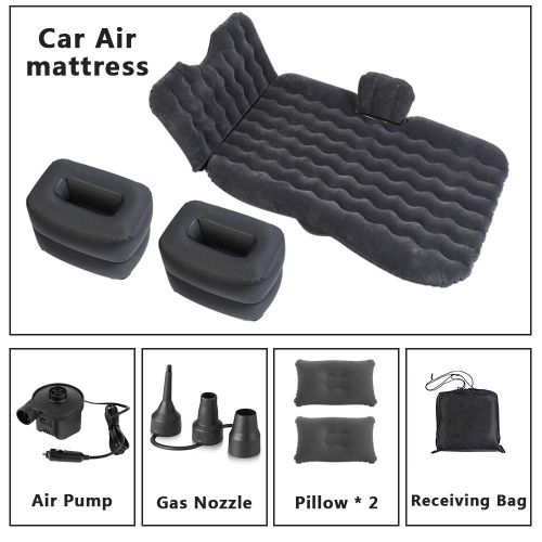  HIRALIY Premium Quality Car Travel Back Seat Inflatable Air Mattress 2 Air Pillows,2 Air Piers,1 Travel Neck Pillow,Mattress and Piers can be Separated so Mattress can be Used Like Normal