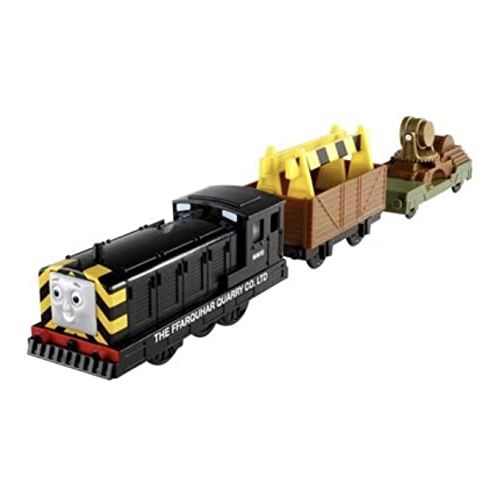  HIT Trackmaster Railway System - Thomas and Friends Motorized Road and Rail Battery Powered Tank Engine : Mavis the Quarry Diesel with Crane and Flatbed