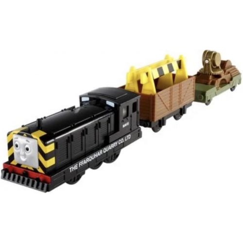  HIT Trackmaster Railway System - Thomas and Friends Motorized Road and Rail Battery Powered Tank Engine : Mavis the Quarry Diesel with Crane and Flatbed