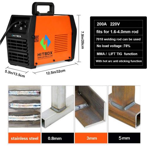  HITBOX ARC Welder ARC160A Stick Welding Machine Digital Inverter Welder 220V DC Lift TIG Portable Welding Machine