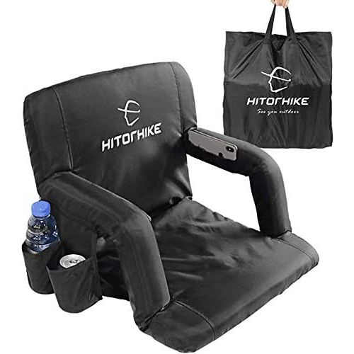  Hitorhike Stadium Seat for Bleachers or Benches Portable Reclining Stadium Seat Chair with Padded Cushion Chair Back and Armrest Support