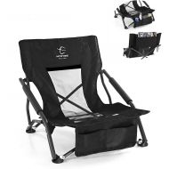 Hitorhike Low Sling Beach Camping Concert Folding Chair with Armrests and Breathable Nylon Mesh Back Compact and Sturdy Chair