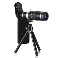 HITSAN INCORPORATION Universal 18X Zoom Telescope Telephoto Camera Lens with Tripod Mount & Mobile Phone Clip, for iPhone, Galaxy, Huawei, Xiaomi, LG, HTC and Other Smart Phones (B